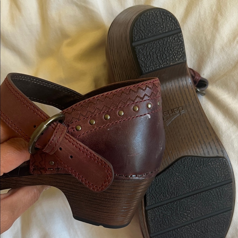 Dansko Women's Red Mary Jane Mules - Picture 3 of 4